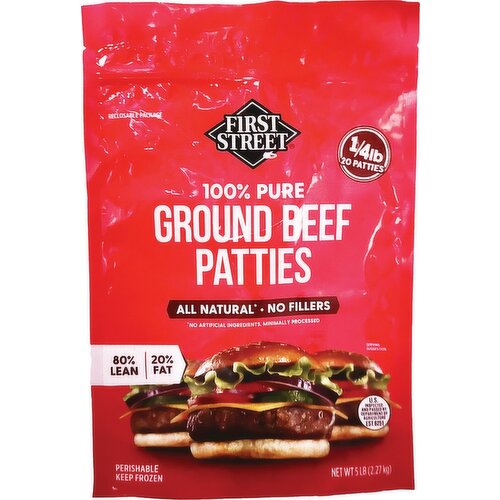 Sun Harvest Beef, Ground, 80/20, Patties